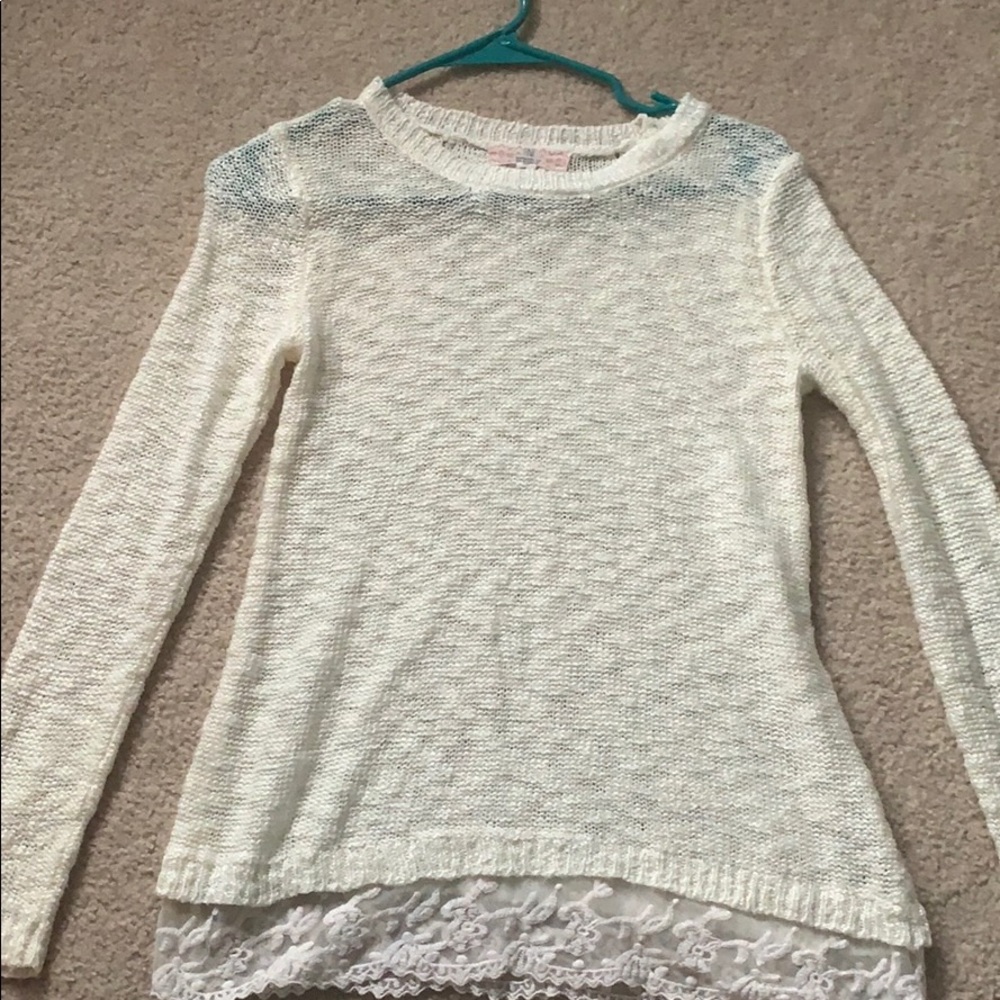 Knit creamy white sweater